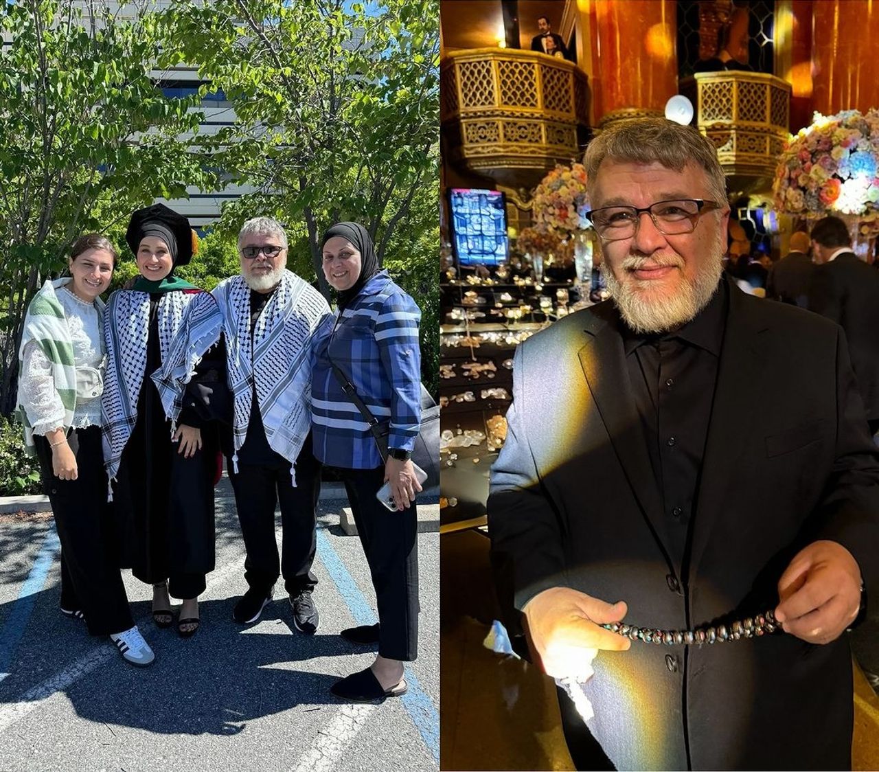 Kamel Ahmad Jawad (right) and with members of his family (left) Kamel Ahmad Jawad (right) and with members of his family (left)